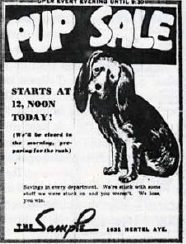 Sample Pup Sale Flyer circa 1944
